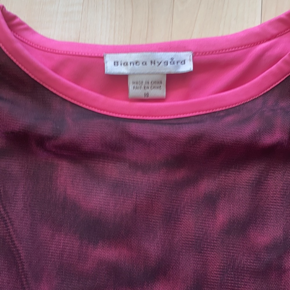 🇨🇦EUC black mesh layer over pink top punk cool